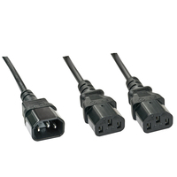 Lindy 30363 Stromkabel Schwarz 1 m C14-Koppler 2 x C13-Koppler