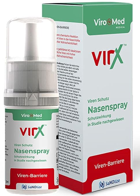 VirX Nasenspray 25 ml - deaktiviert Viren in der Nase - in Studien nachgewiesene Schutzwirkung vor Viren von Erkältung, Grippe & Co - VirX nasal spray VirX enovid