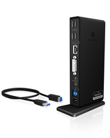 ICY BOX IB-DK2241AC Kabelgebunden USB 3.2 Gen 1 (3.1 Gen 1) Type-A Schwarz