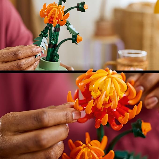 LEGO Botanicals Chrysantheme- Kreatives Bauset für Erwachsene - Pflegeleichte Spielzeug-Pflanze zum Verschenken - Blumendeko aus der Botanik Kollektion - Entspannende Aktivität 10368