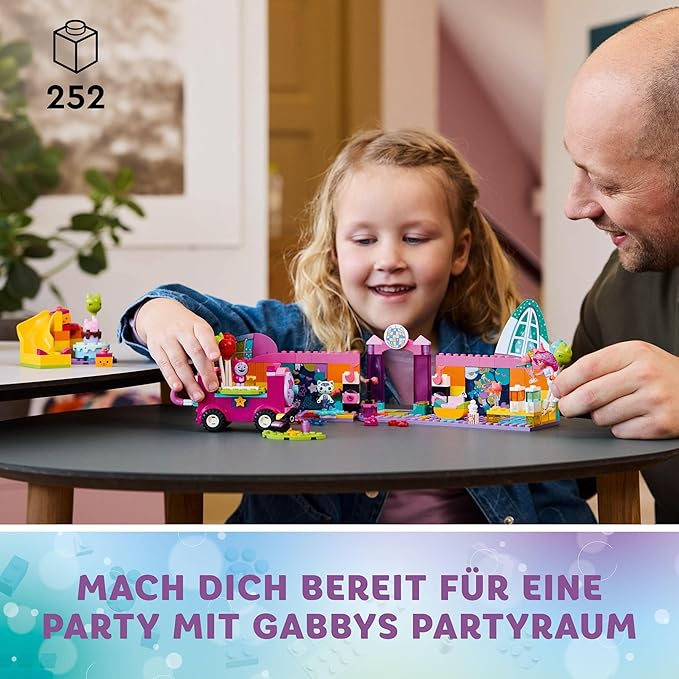 LEGO 4+ Gabbys Puppenhaus Gabbys Partyraum, Disco-Spielset mit Rutsche und Tierfiguren für kreative Rollenspiele, Geschenk für Mädchen und Jungen ab 4 Jahren 10797