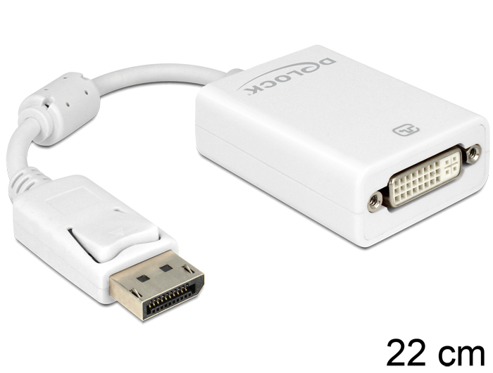 DeLOCK 61765 Videokabel-Adapter 0,125 m DisplayPort DVI-I Weiß