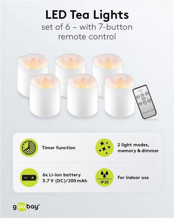 6er-Set LED-Teelichter 6er-Set LED-Teelichter