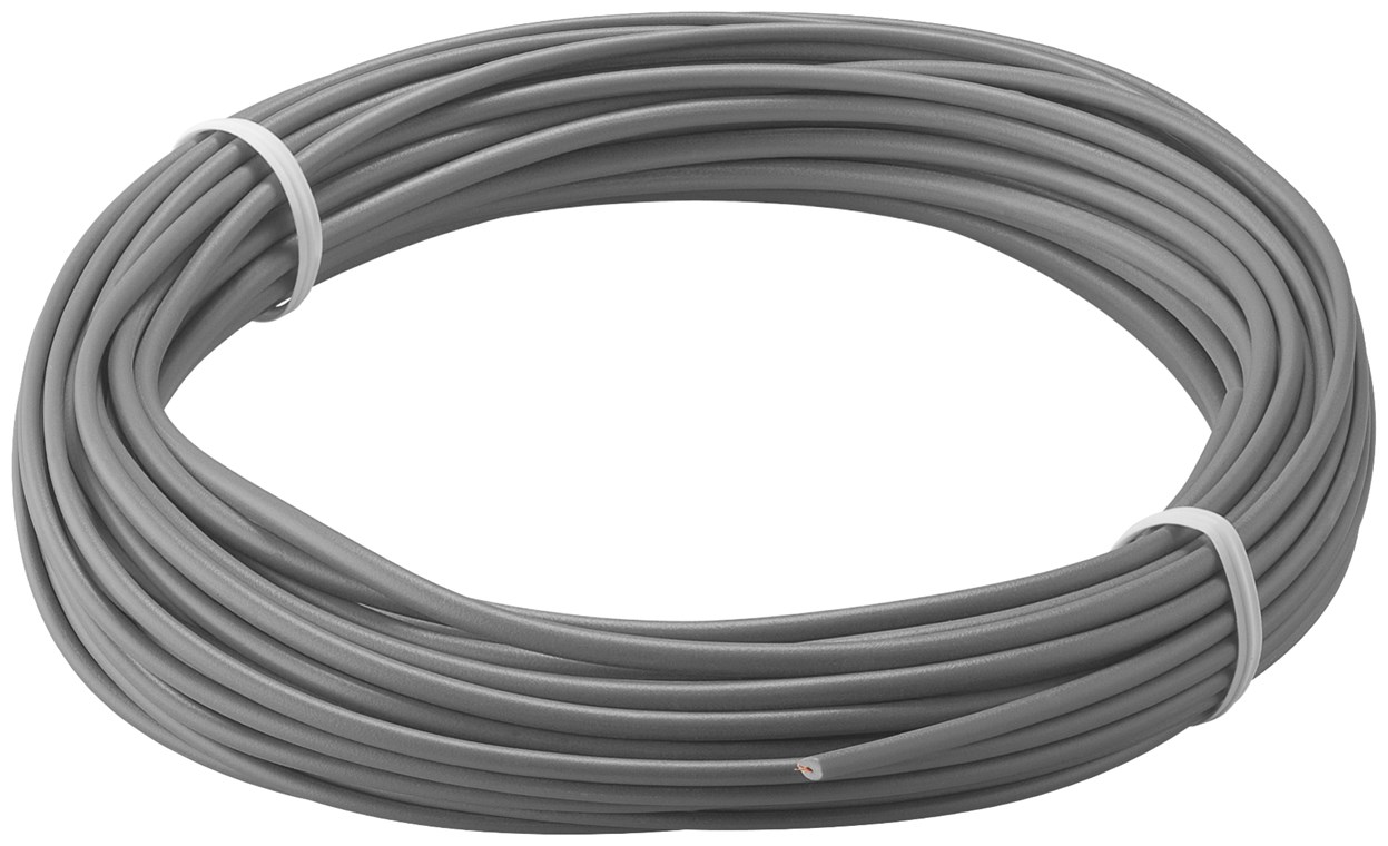 Kupferlitze isoliert, 10 m, grau
