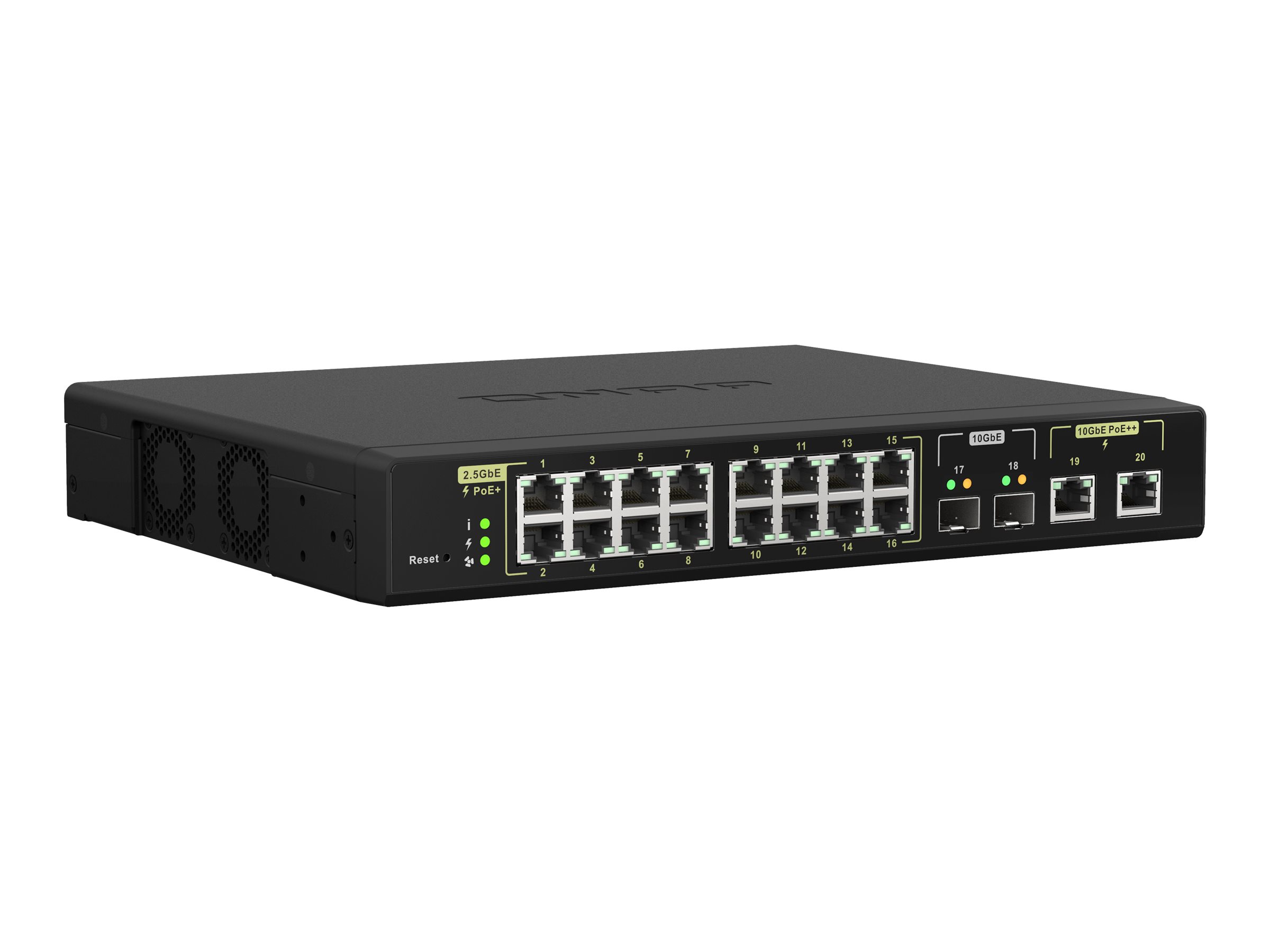 QNAP QSW-M2116P-2T2S Netzwerk-Switch Managed L2 2.5G Ethernet Power over Ethernet (PoE) Schwarz