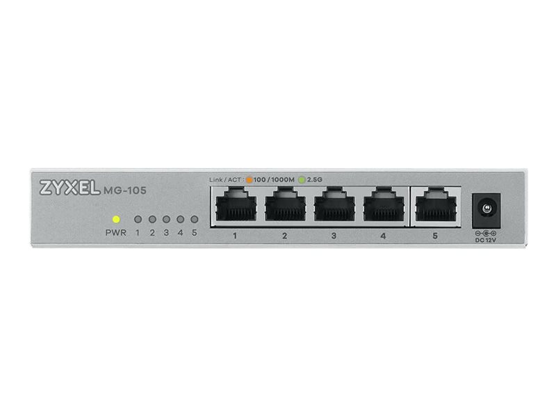 ZyXEL MG-105 - Switch - unmanaged - 5 x 100/1000/2.5G Base-T ZyXEL MG-105 - Switch - unmanaged - 5 x 100/1000/2.5G Base-T