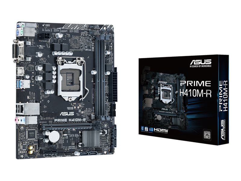 ASUS PRIME H410M-R - Motherboard - micro ATX - LGA1200-Sockel - H410 Chipsatz - USB 3.2 Gen 1 - Gigabit LAN - Onboard-Grafik (CPU erforderlich)