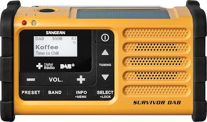Sangean MMR-88 DAB+ gelb Notfall/Kurbel/Solar Radio