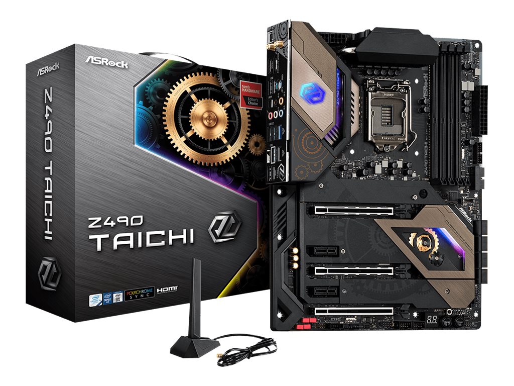 ASRock Z490 Taichi - Motherboard - ATX - LGA1200-Sockel - Z490 Chipsatz - USB-C Gen2, USB 3.2 Gen 1, USB 3.2 Gen 2, USB-C Gen 2x2 - Gigabit LAN, 2.5 Gigabit LAN, Wi-Fi, Bluetooth - Onboard-Grafik (CPU erforderlich)