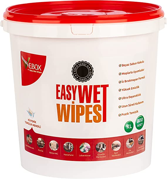 Vebox Easy Wet Wipes   Hygienereinigungstücher im Eimer 300 Stück