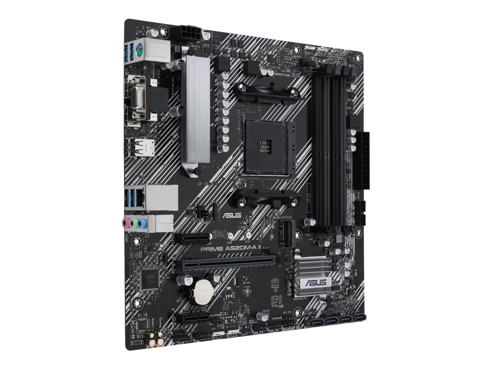 ASUS PRIME A520M-A II - Motherboard - micro ATX - Socket AM4 - AMD A520 Chipsatz - USB 3.2 Gen 1 - Gigabit LAN - Onboard-Grafik (CPU erforderlich) ASUS PRIME A520M-A II - Motherboard - micro ATX - Socket AM4 - AMD A520 Chipsatz - USB 3.2 Gen 1 - Gigabit LAN - Onboard-Grafik (CPU erforderlich)