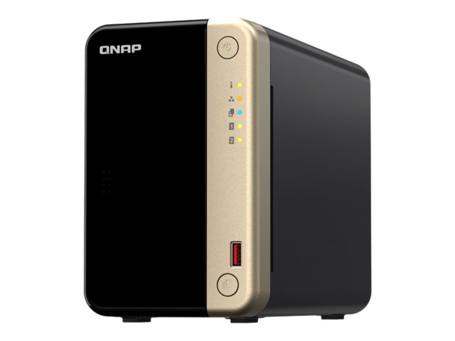 QNAP TS-264 NAS Tower Intel® Celeron® N5095 8 GB 0 TB QNAP QTS Schwarz, Gold