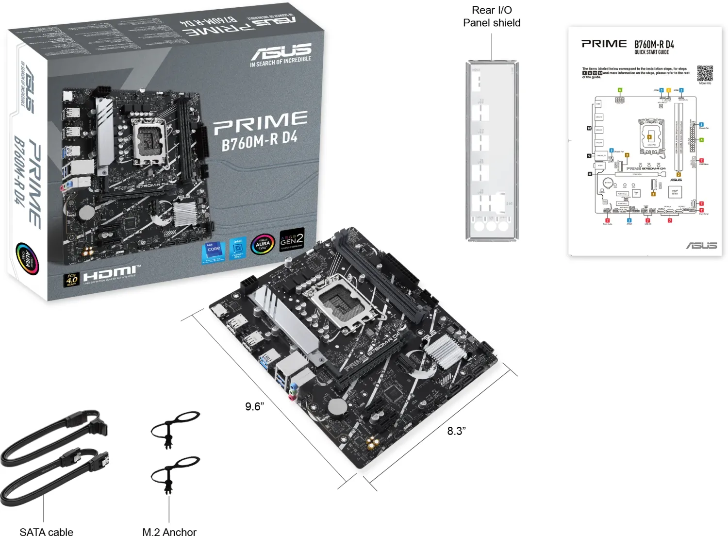 ASUS PRO B760M-R D4 - Motherboard - micro ATX - LGA1700-Sockel - B760 Chipsatz - USB 3.2 Gen 1 - 2.5 Gigabit LAN - Onboard-Grafik (CPU erforderlich)
