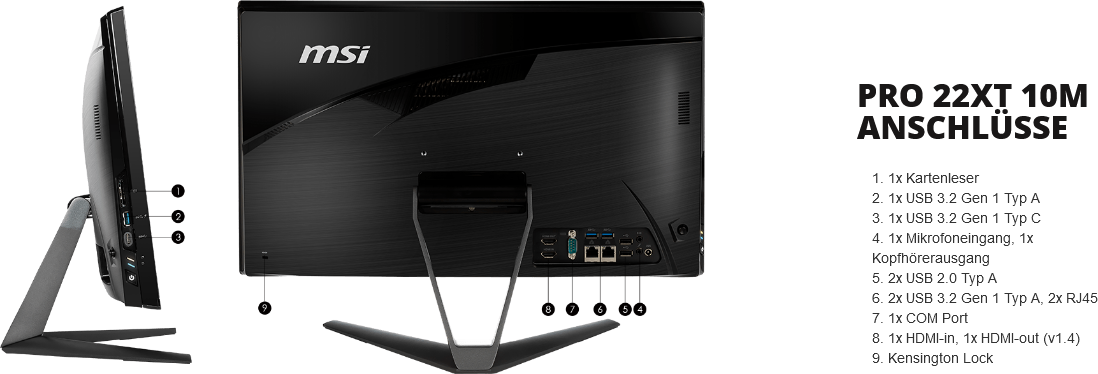 MSI PRO 22XT 10M-805DE 21,5" FHD i3-10105/8GB/256GB weiß W11P - 8 GB MSI PRO 22XT 10M-805DE 21,5" FHD i3-10105/8GB/256GB weiß W11P - 8 GB