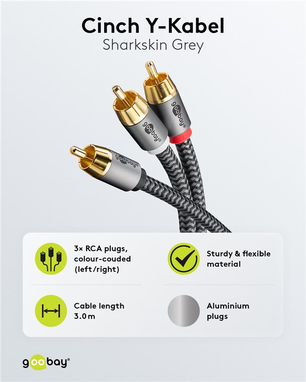 Cinch Y-Kabel, 3 m