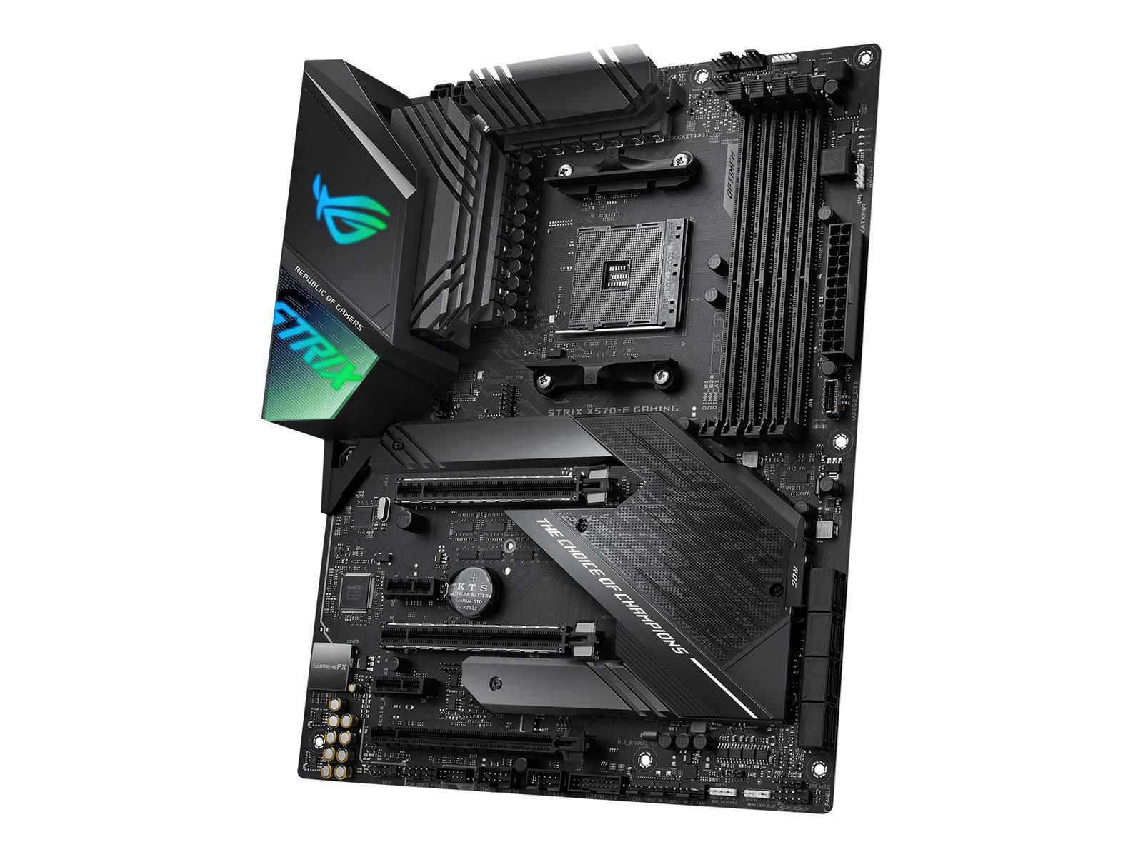 ASUS ROG Strix X570-F Gaming - Motherboard - ATX - Socket AM4 - AMD X570 Chipsatz - USB-C Gen2, USB 3.2 Gen 1, USB 3.2 Gen 2 - Gigabit LAN - Onboard-Grafik (CPU erforderlich) ASUS ROG Strix X570-F Gaming - Motherboard - ATX - Socket AM4 - AMD X570 Chipsatz - USB-C Gen2, USB 3.2 Gen 1, USB 3.2 Gen 2 - Gigabit LAN - Onboard-Grafik (CPU erforderlich)