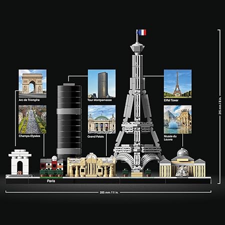 LEGO Architecture Paris, Modellbausatz mit Eiffelturm, Champs-Élysées und Louvre-Modell, Skyline-Kollektion, Haus und Büro-Deko, Geschenkideen für Sammler, Männer und Frauen 21044 LEGO Architecture Paris, Modellbausatz mit Eiffelturm, Champs-Élysées und Louvre-Modell, Skyline-Kollektion, Haus und Büro-Deko, Geschenkideen für Sammler, Männer und Frauen 21044