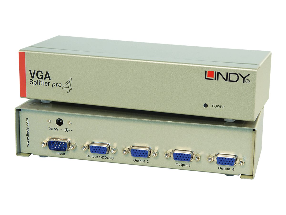 Lindy VGA Splitter Pro - Video-Verteiler - 4 x VGA