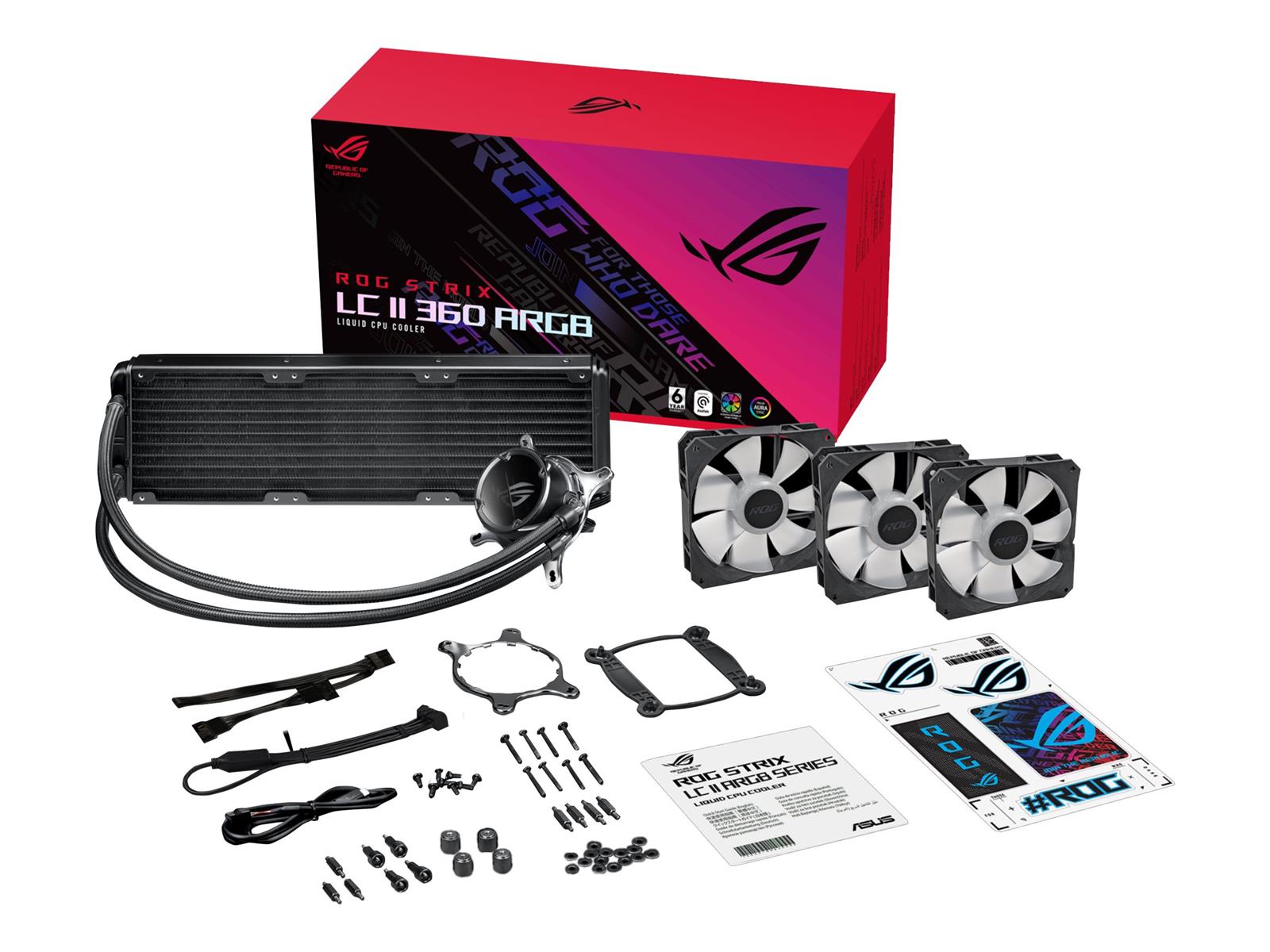 ASUS ROG STRIX LC II 360 ARGB - Prozessor-Flüssigkeitskühlsystem - Kühlergröße: 360 mm - (für: LGA1156, LGA1155, LGA2011, LGA1150, LGA2011-3, LGA1151, AM4, LGA2066, TR4, LGA1200, LGA1152, LGA1700)