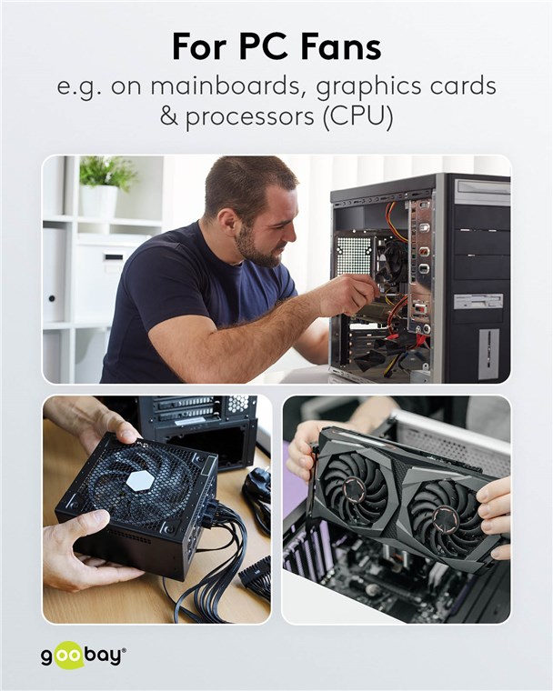 PC Lüfter-Stromkabel, Verlängerung 3-Pin zu 3-Pin PC Lüfter-Stromkabel, Verlängerung 3-Pin zu 3-Pin