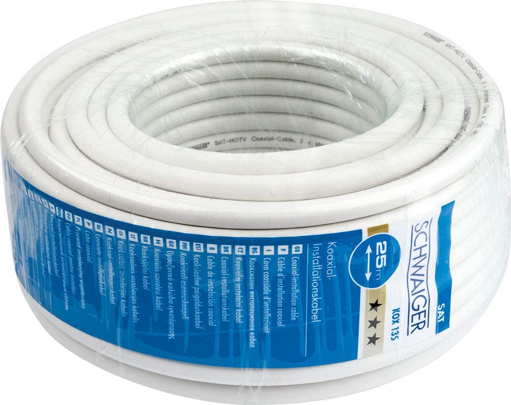 Schwaiger KOX13525 052 Koaxialkabel 25 m Weiß