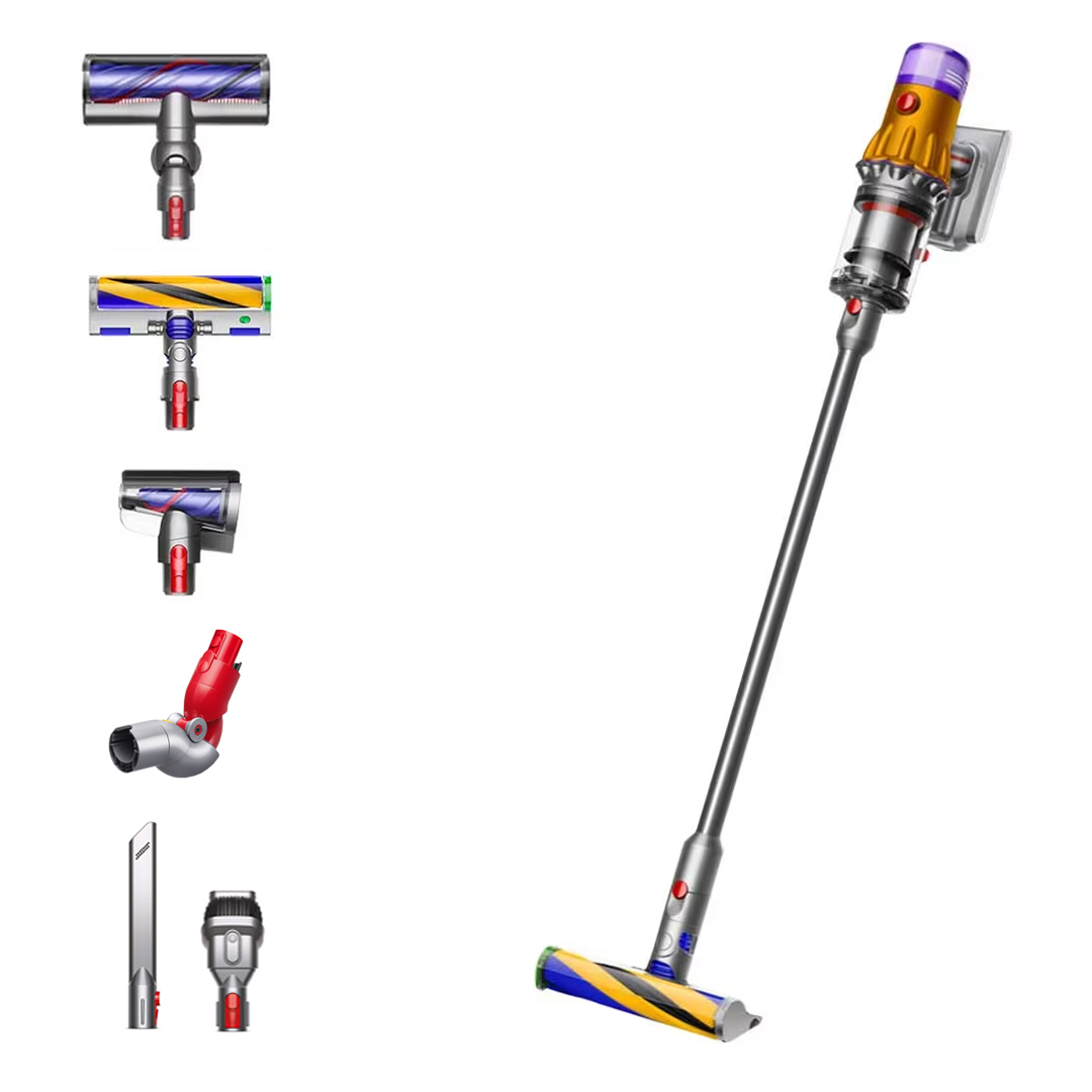 Dyson V12 Detect Slim Absolute 2-in-1-Stabstaubsauger Akku Trocken Beutellos 545 W Nickel, Gelb