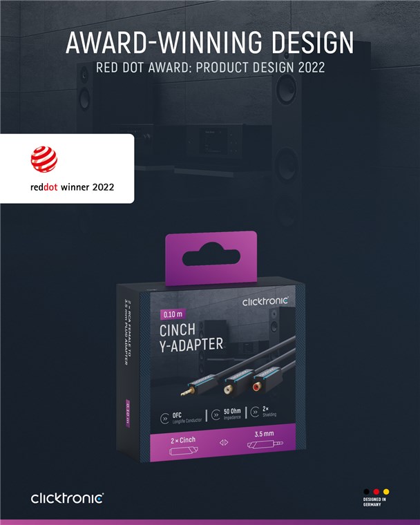 3,5-mm-AUX-auf-Cinch-Adapterkabel, stereo 3,5-mm-AUX-auf-Cinch-Adapterkabel, stereo