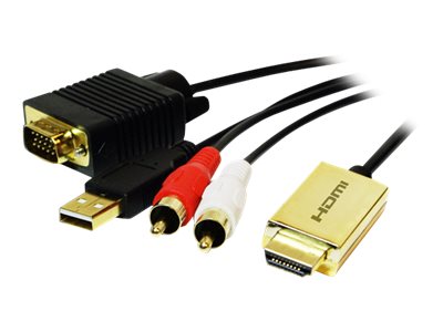 LogiLink Video- / Audiokabel - HDMI (M) bis DB-15, RCA x 2 (M)