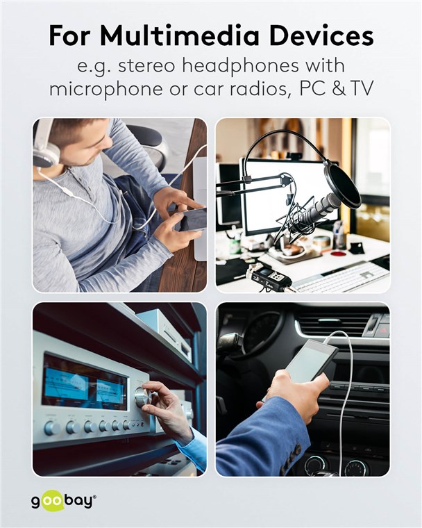Kopfhörer- und Audio Verlängerungskabel AUX, 4-pol. 3,5 mm slim, CU Kopfhörer- und Audio Verlängerungskabel AUX, 4-pol. 3,5 mm slim, CU