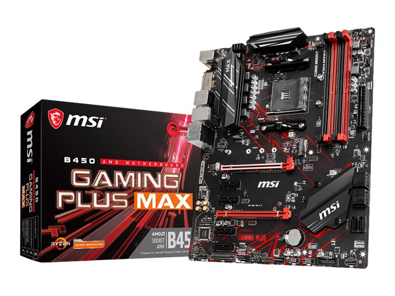 MSI B450 GAMING PLUS MAX - Motherboard - ATX - Socket AM4 - AMD B450 Chipsatz - USB 3.1 Gen 1, USB 3.1 Gen 2 - Gigabit LAN - Onboard-Grafik (CPU erforderlich)