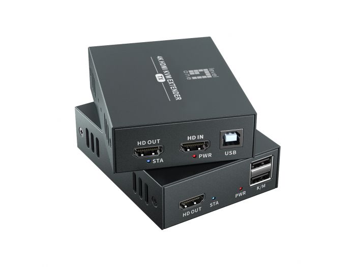 LevelOne HDMI over Cat.5/6 Extender kit 4K 100m schwarz