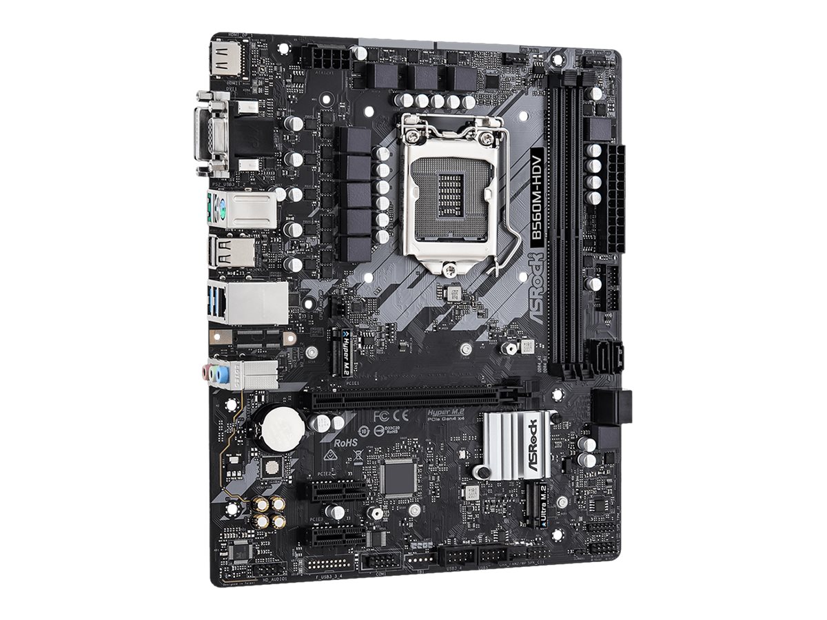 ASRock B560M-HDV R2.0 - Motherboard - micro ATX - LGA1200-Sockel - B560 Chipsatz - USB 3.2 Gen 1 - Gigabit LAN - Onboard-Grafik (CPU erforderlich)