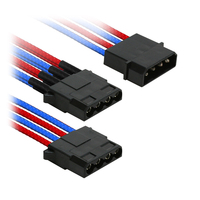 Nanoxia NX43A30BR - 0,3 m - Molex (4-pin) - 3 x Molex (4-pin) - Gerade - Gerade - Blau - Rot