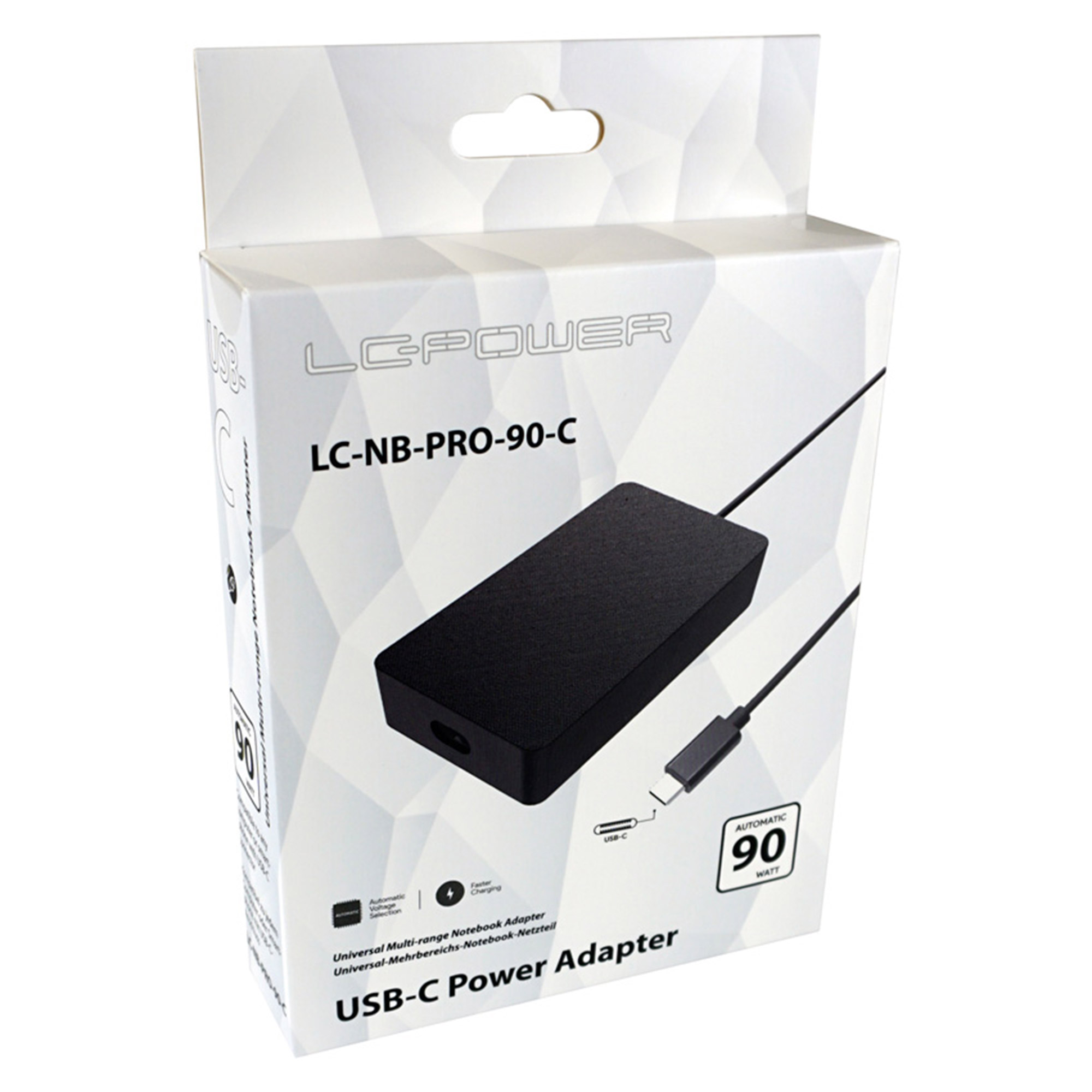 LC-Power LC-NB-PRO-90-C Netzteil & Spannungsumwandler Drinnen 90 W Schwarz