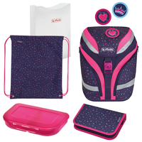 Herlitz SoftFlex Plus Tropical Heart - Brotdose - Pencil case - Schultasche - Sporttasche - Mädchen - Mittelschule - Rucksack - 18 l - Fronttasche - Seitentasche