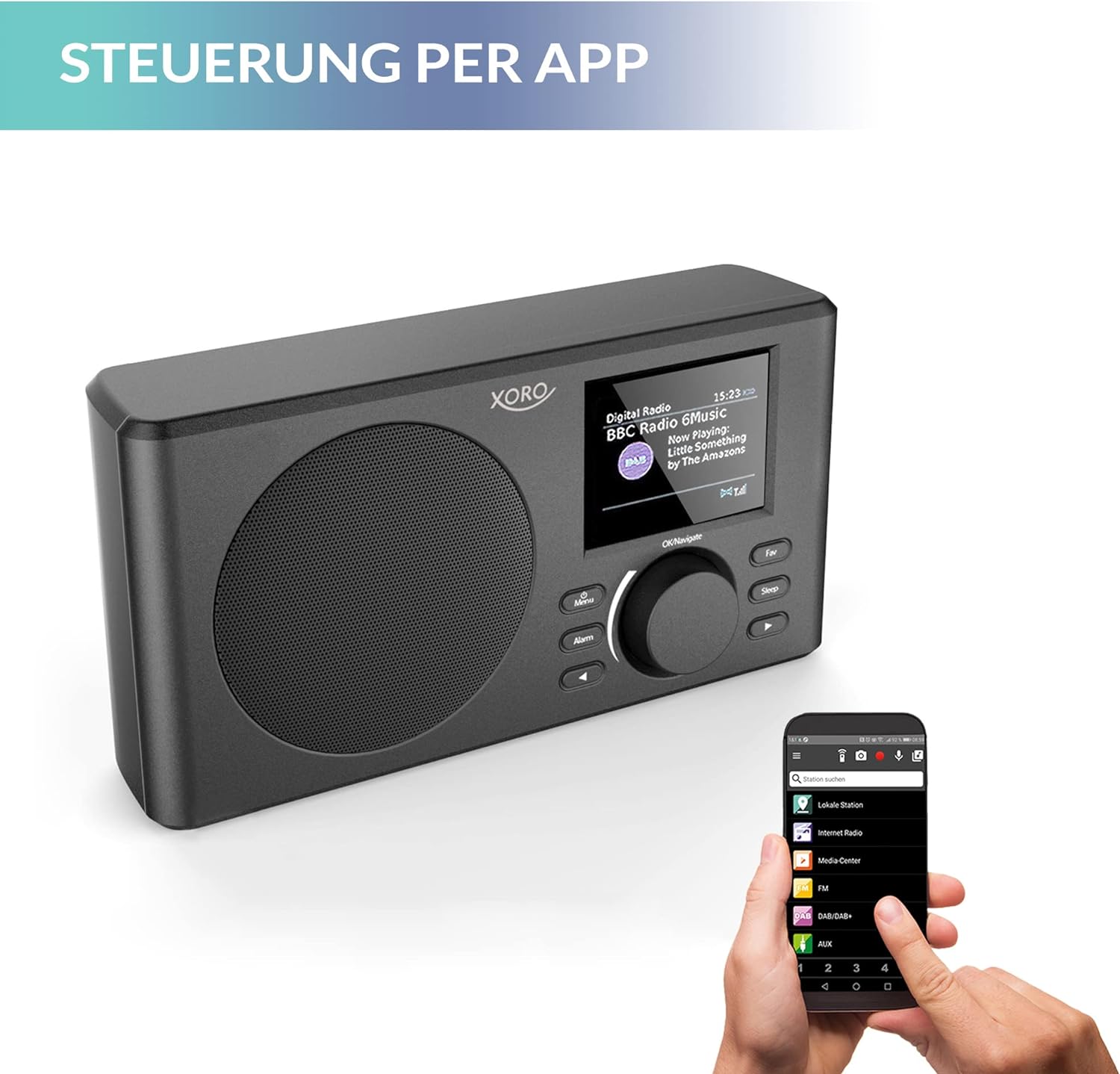 XORO DAB 150 IR - Tragbares Internet, DAB+ & UKW Radio mit Spotify Connect, integriertem Akku, WLAN b/g/n, USB 2.0 Media Player, APP Steuerung, Kopfhörerausgang XORO DAB 150 IR - Tragbares Internet, DAB+ & UKW Radio mit Spotify Connect, integriertem Akku, WLAN b/g/n, USB 2.0 Media Player, APP Steuerung, Kopfhörerausgang