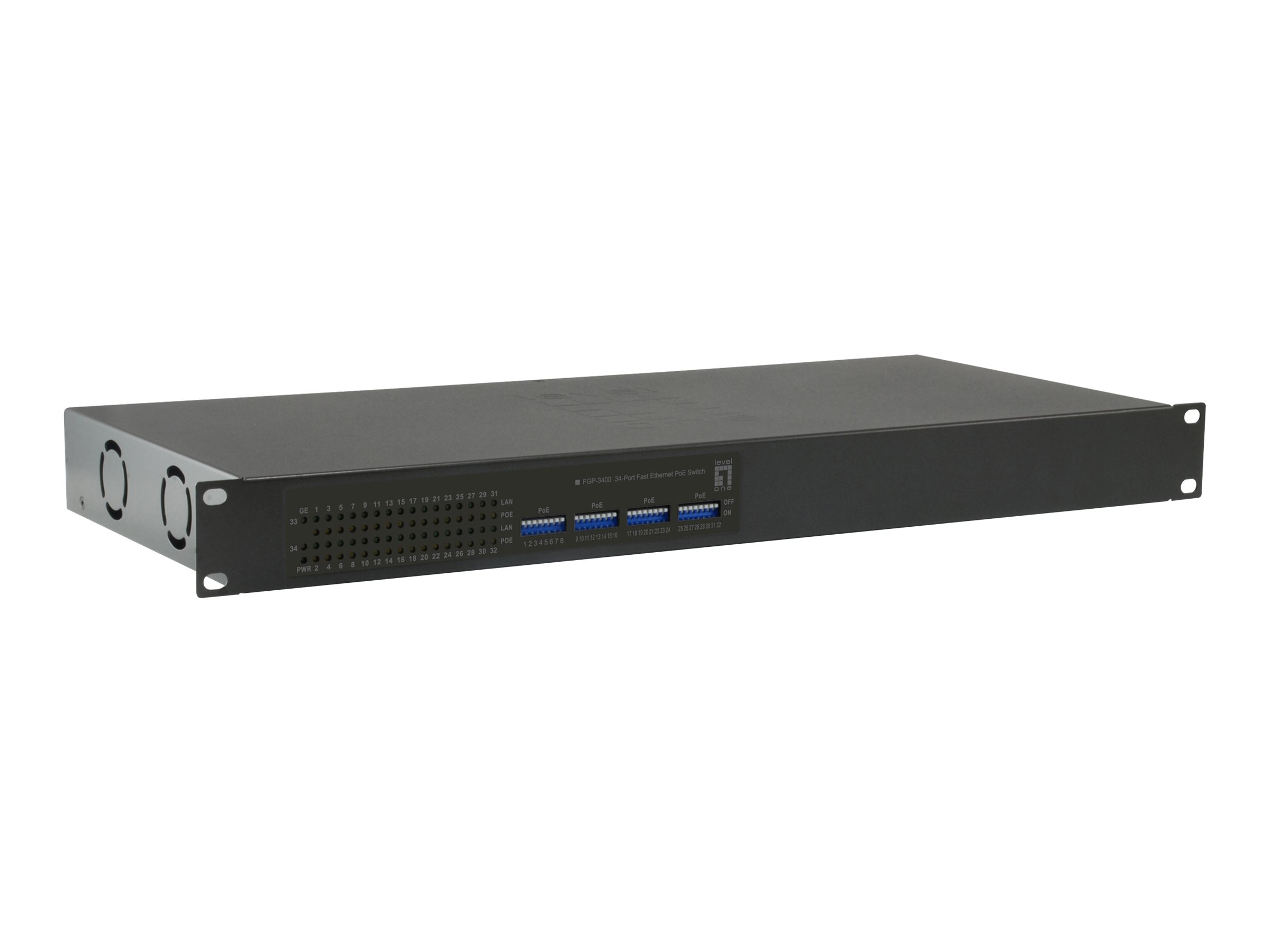LevelOne FGP-3400W380 Netzwerk-Switch Unmanaged Fast Ethernet (10/100) Power over Ethernet (PoE) Schwarz