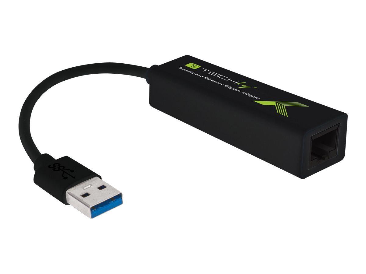 Techly IDATA USB-ETGIGA3T2 RJ-45 USB 2.0 Type-A Schwarz