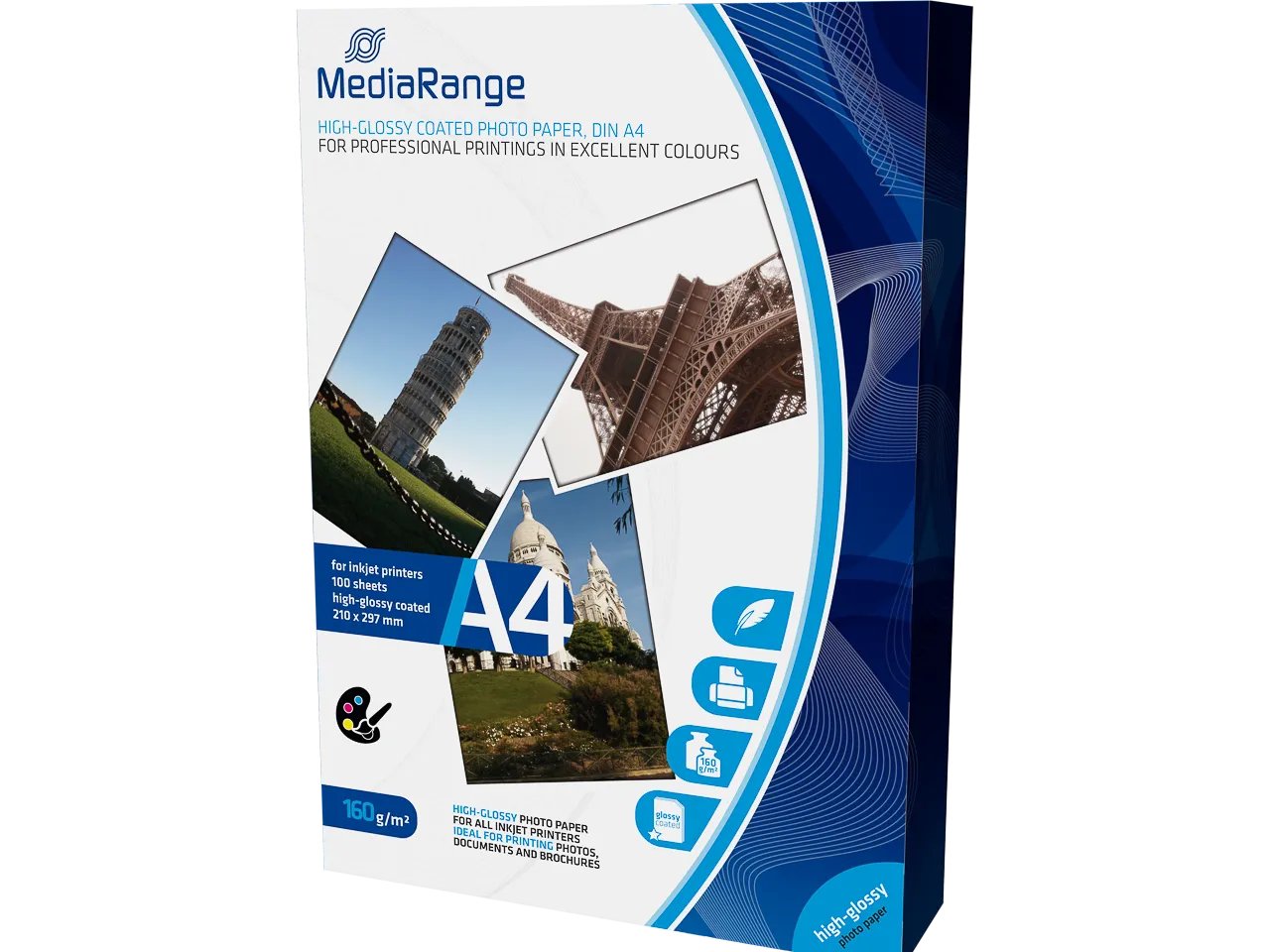 MediaRange Foto Papier hochglänzend A4 160g 100 Blatt