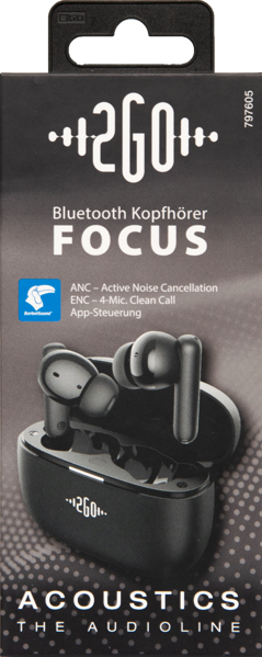 2GO Bluetooth Headset Acoustic Focus True Wireless Stereo