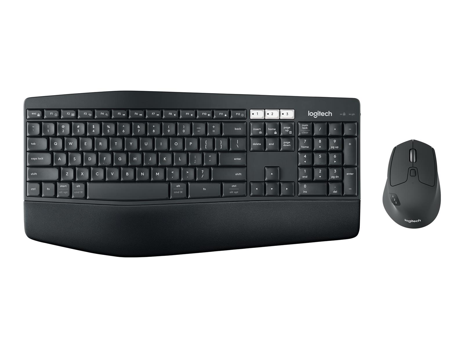 Logitech 920-008221 Tastatur Maus enthalten Universal RF Wireless + Bluetooth QWERTZ Deutsch Schwarz