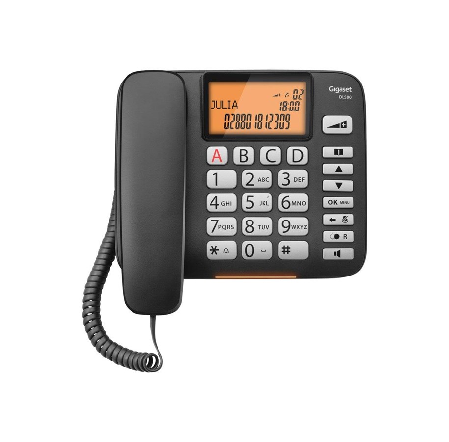 Gigaset DL580 - Telefon mit Schnur - Schwarz