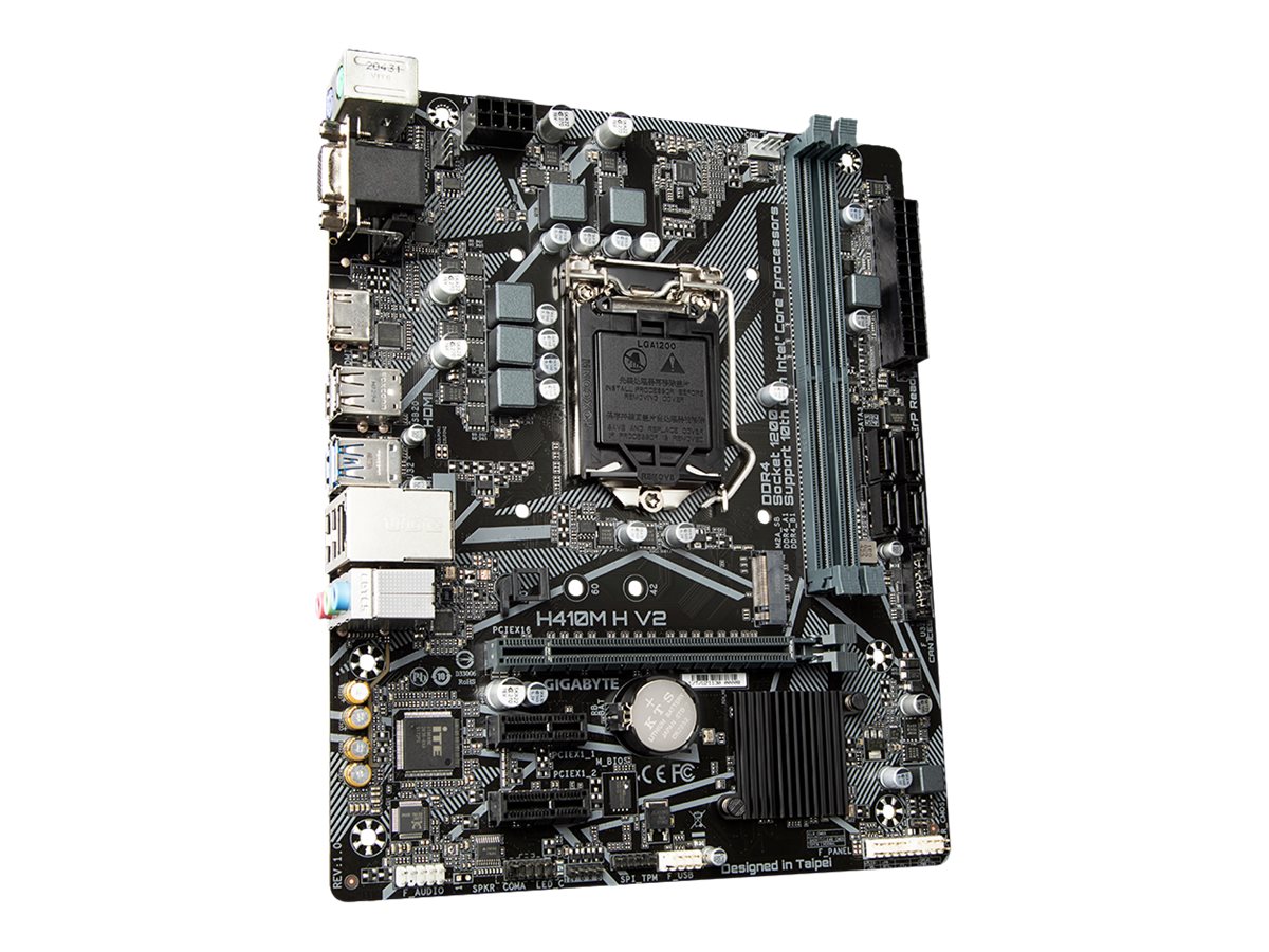 Gigabyte H410M H V2 - 1.0 - Motherboard - micro ATX - LGA1200-Sockel - H410 Chipsatz - USB 3.2 Gen 1 - Gigabit LAN - Onboard-Grafik (CPU erforderlich)