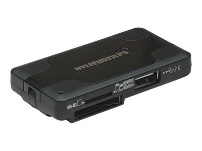 Manhattan Hi-Speed USB Combo Hub - Kartenleser - 42-in-1 (MS, MS PRO, MMC, SD, MS Duo, MS PRO Duo, RS-MMC, MMCmobile, microSD, MMCplus, SDHC, MS Micro, microSDHC, MS PRO-HG Duo)