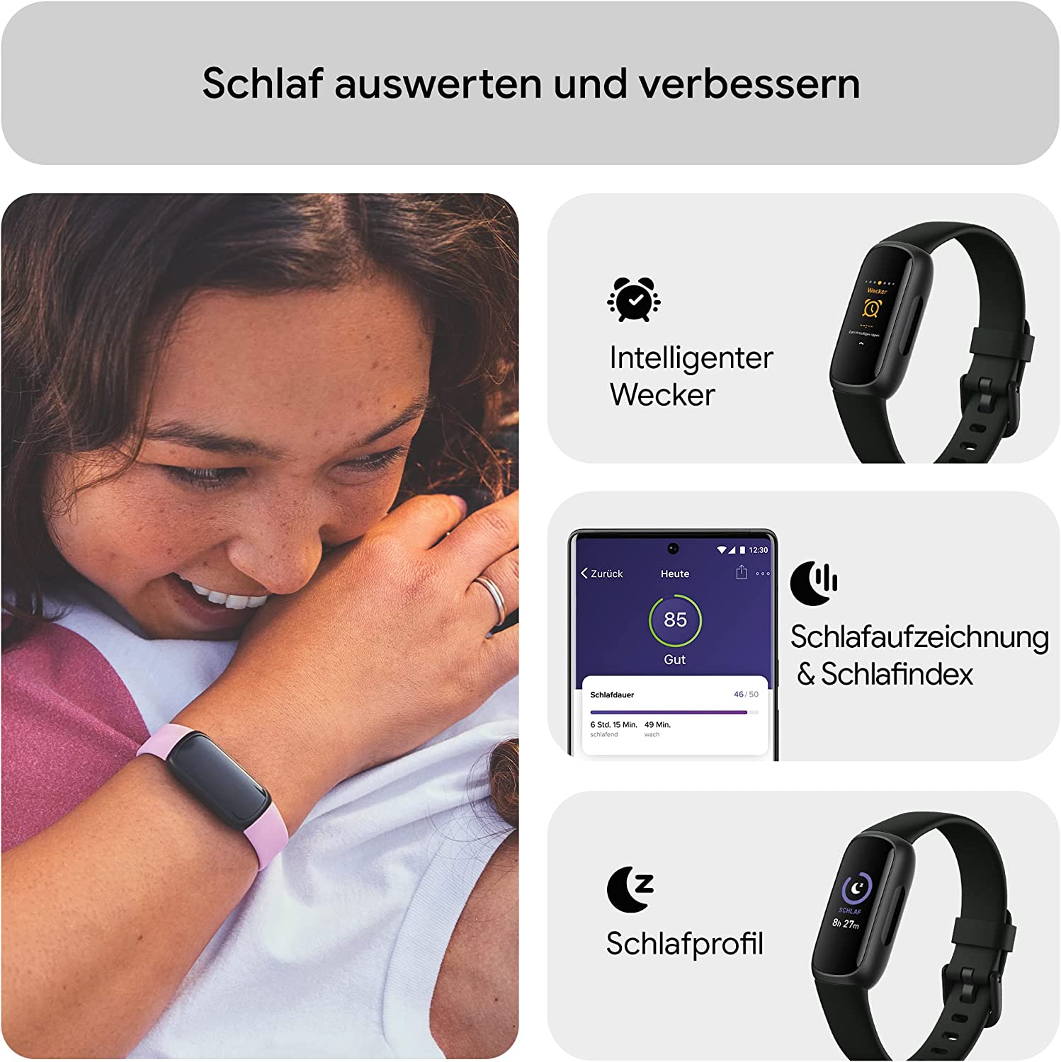 Fitbit Inspire 3 - Schwarz - Aktivitätsmesser mit Band