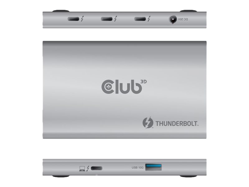 CLUB3D Certified Thunderbolt™4 Tragbarer 5-in-1-Hub mit Smart Power