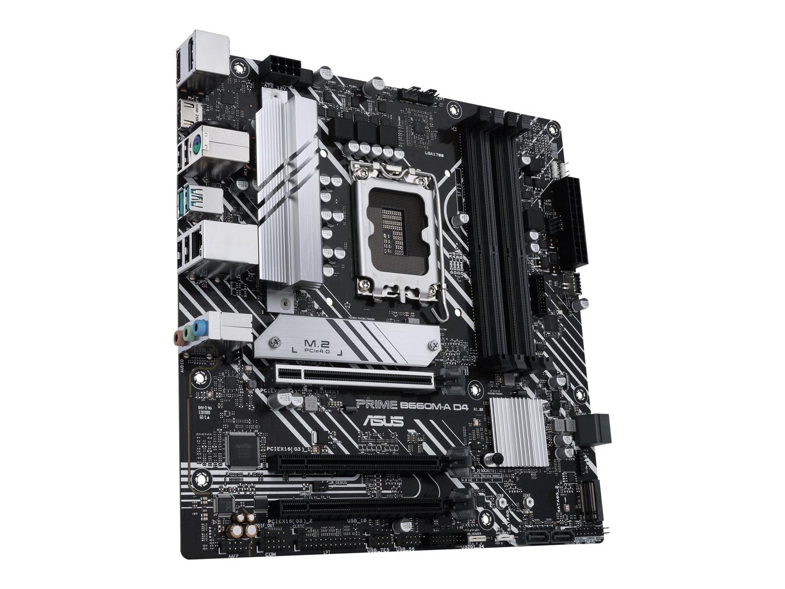 ASUS PRIME B660M-A D4 - Motherboard - micro ATX - LGA1700-Sockel - B660 Chipsatz - USB-C Gen1, USB 3.2 Gen 1, USB 3.2 Gen 2 - Gigabit LAN - Onboard-Grafik (CPU erforderlich)