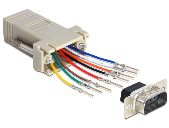Delock Adapter Sub-D 9Pin Stecker > RJ45 Buchse Montagesatz