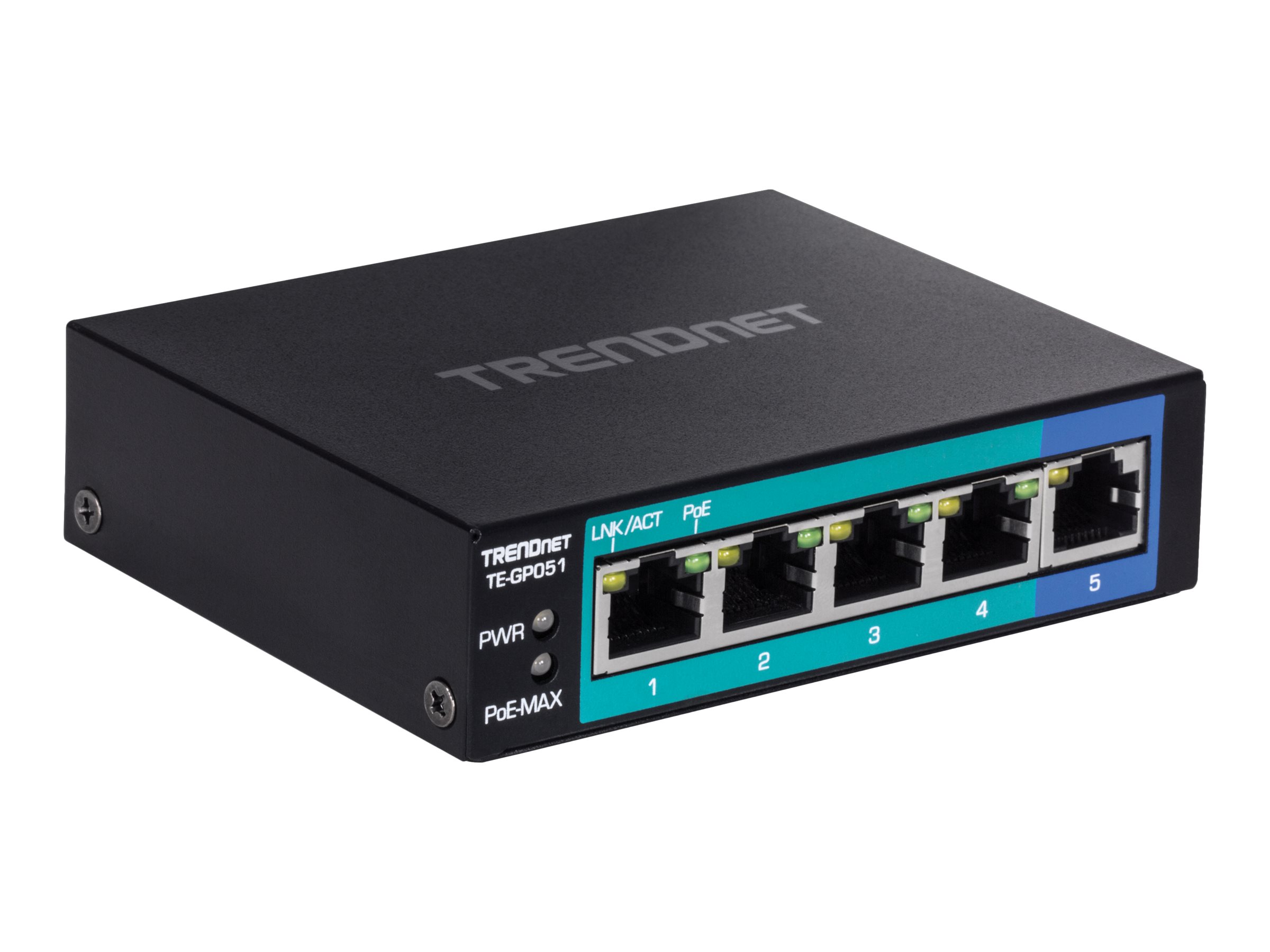 TRENDnet TE-GP051 - Switch - unmanaged - 4 x 10/100/1000 (PoE)