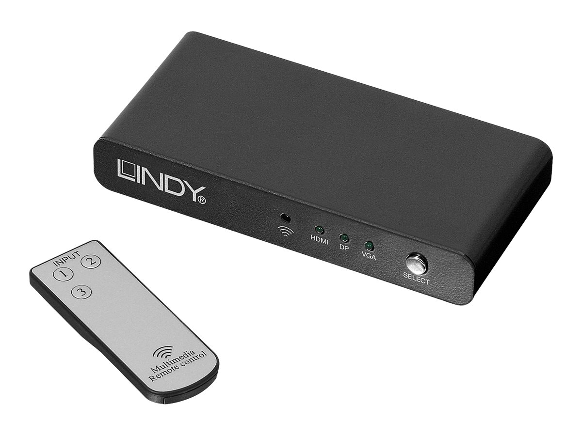Lindy 3 Port Multi AV auf HDMI Präsentations Switch